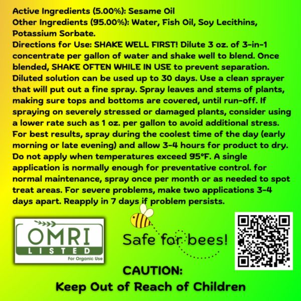 Organic 3-in-1 Insecticide-Fungicide-Miticide Concentrate - Image 2