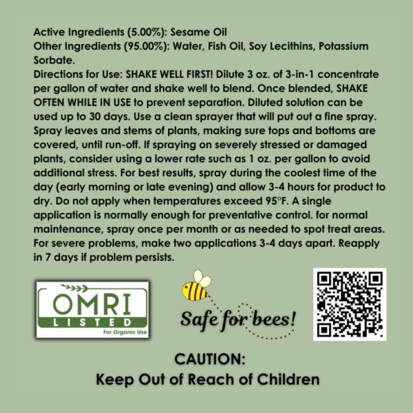 Organic 3-in-1 Insecticide-Fungicide-Miticide Concentrate - Image 2